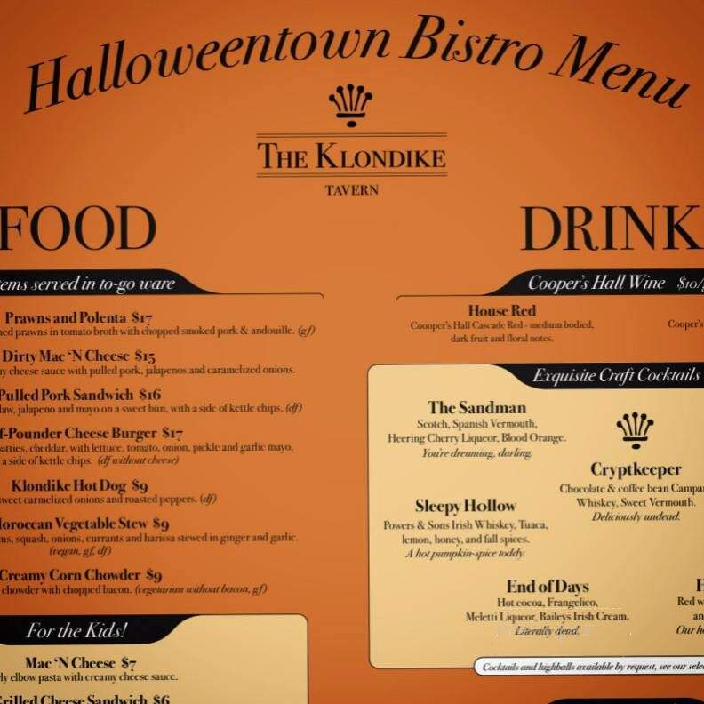 The Klondike Tavern - St Helens, OR menu_pic