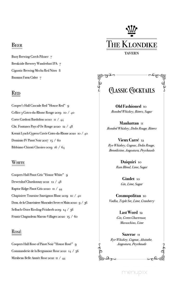 The Klondike Tavern - St Helens, OR menu_pic