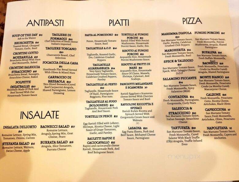 Baonecci Ristorante - Frisco, TX menu_pic