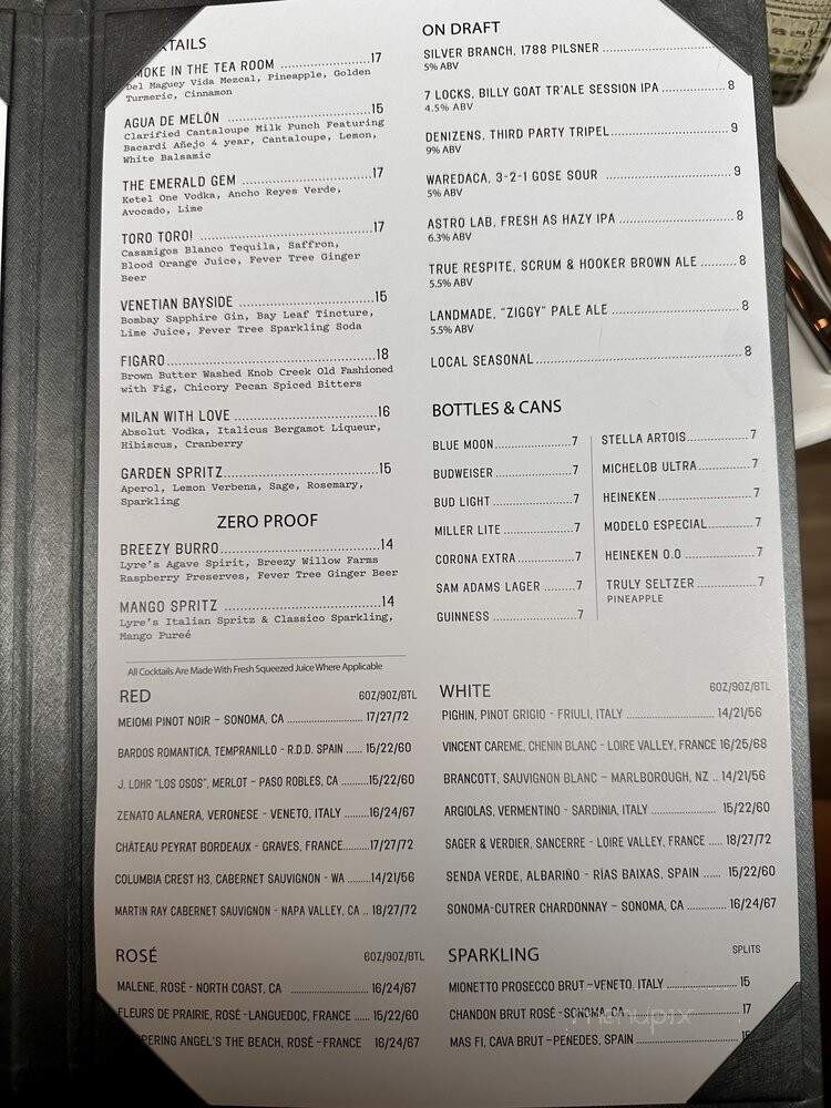 Seventh State Restaurant and Lounge - Bethesda, MD menu_pic