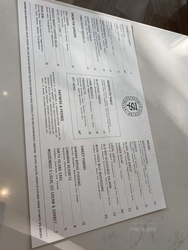 Seventh State Restaurant and Lounge - Bethesda, MD menu_pic