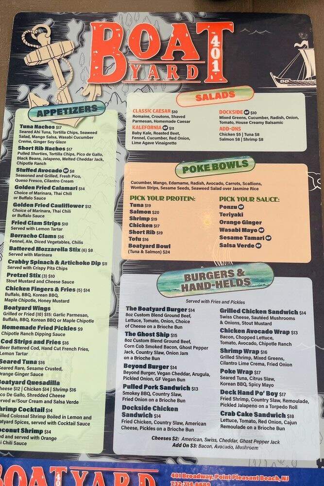 Boatyard 401 - Point Pleasant Beach, NJ menu_pic