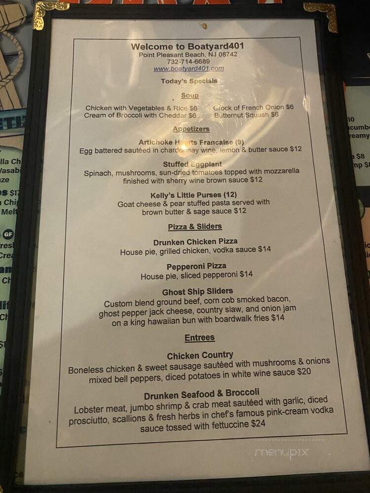 Boatyard 401 - Point Pleasant Beach, NJ menu_pic