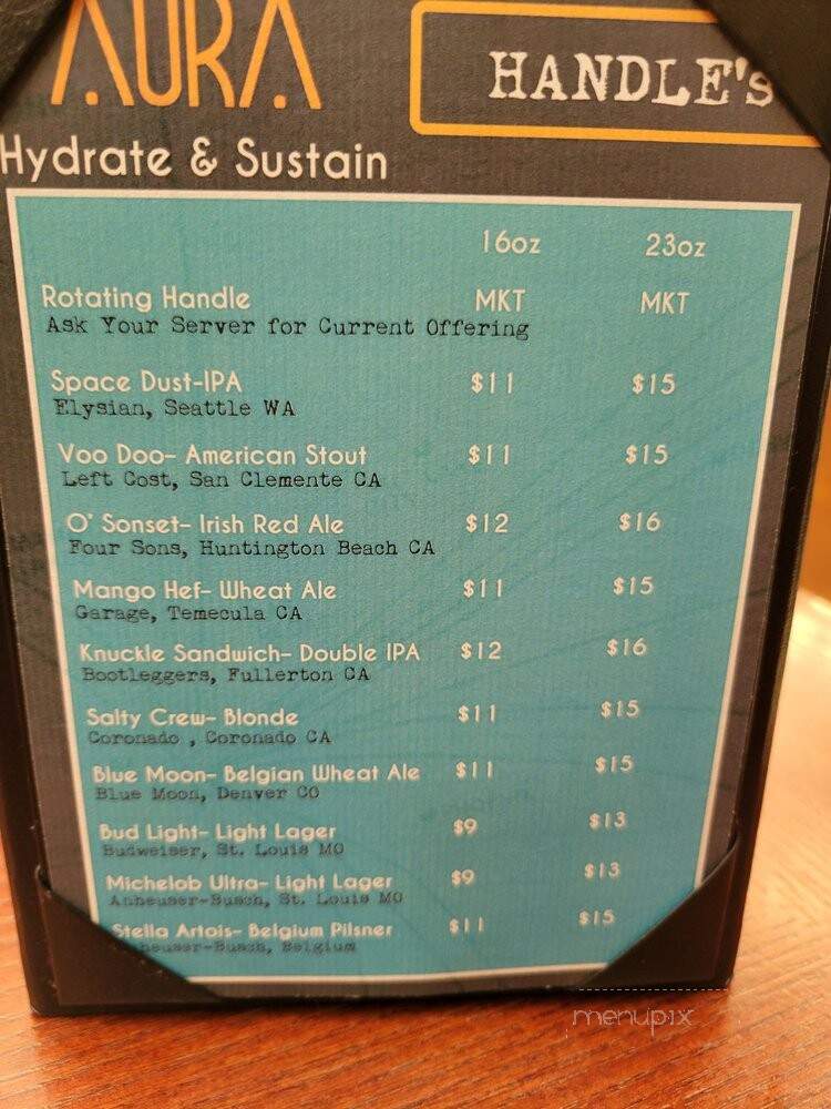 Aura Bar and Grill - Irvine, CA menu_pic