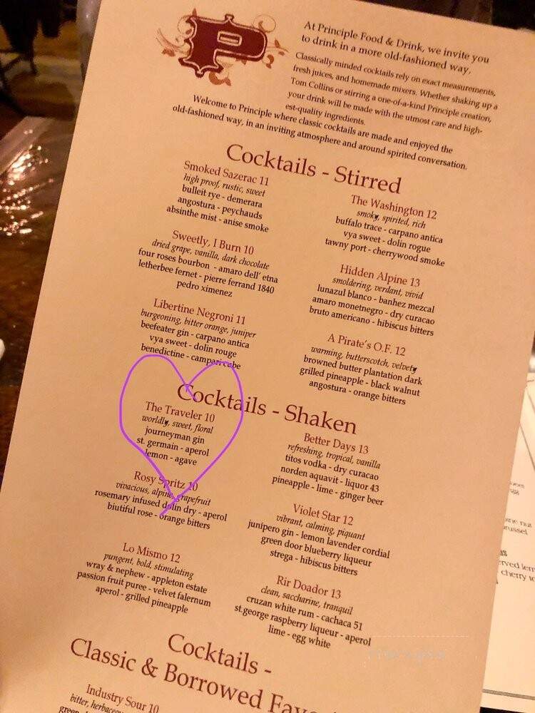 Principle Food & Drink - Kalamazoo, MI menu_pic