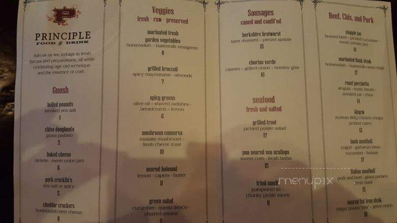 Principle Food & Drink - Kalamazoo, MI menu_pic