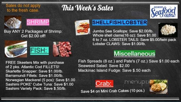 Oceanside Seafood - Howell, MI menu_pic