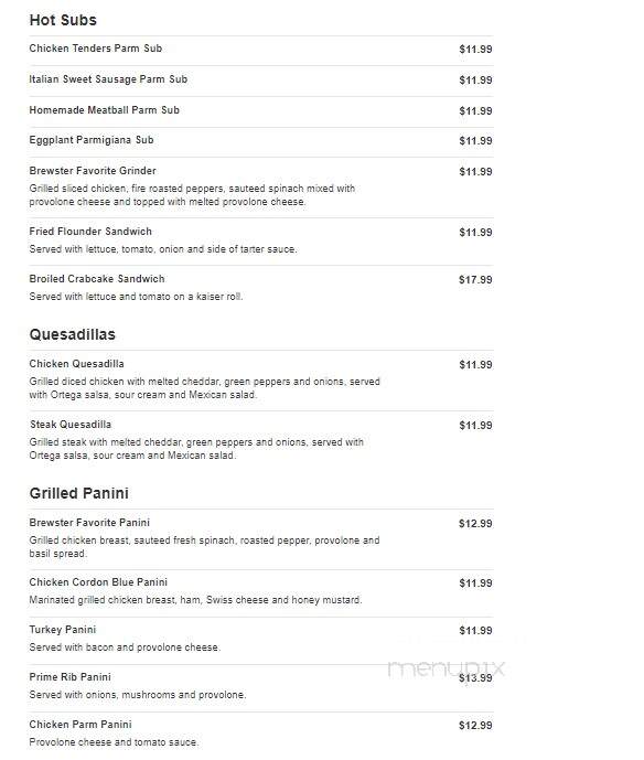 Brewster Restaurant - Vineland, NJ menu_pic