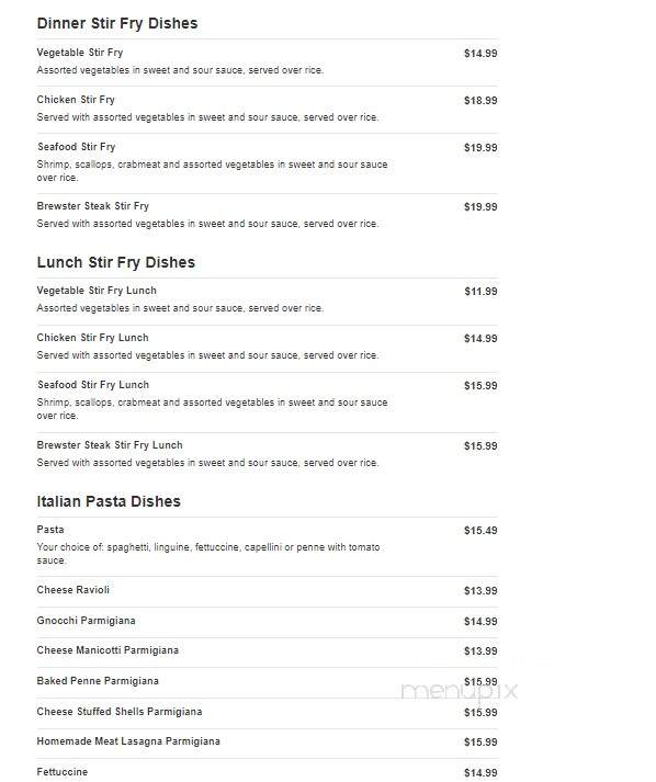 Brewster Restaurant - Vineland, NJ menu_pic