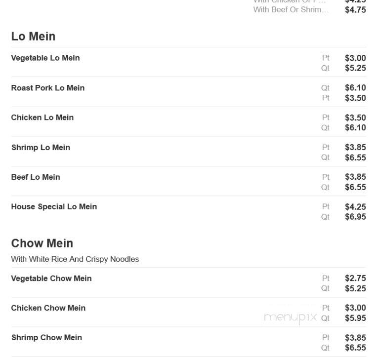Peking Restaurant - Chillicothe, OH menu_pic