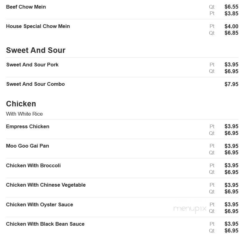 Peking Restaurant - Chillicothe, OH menu_pic