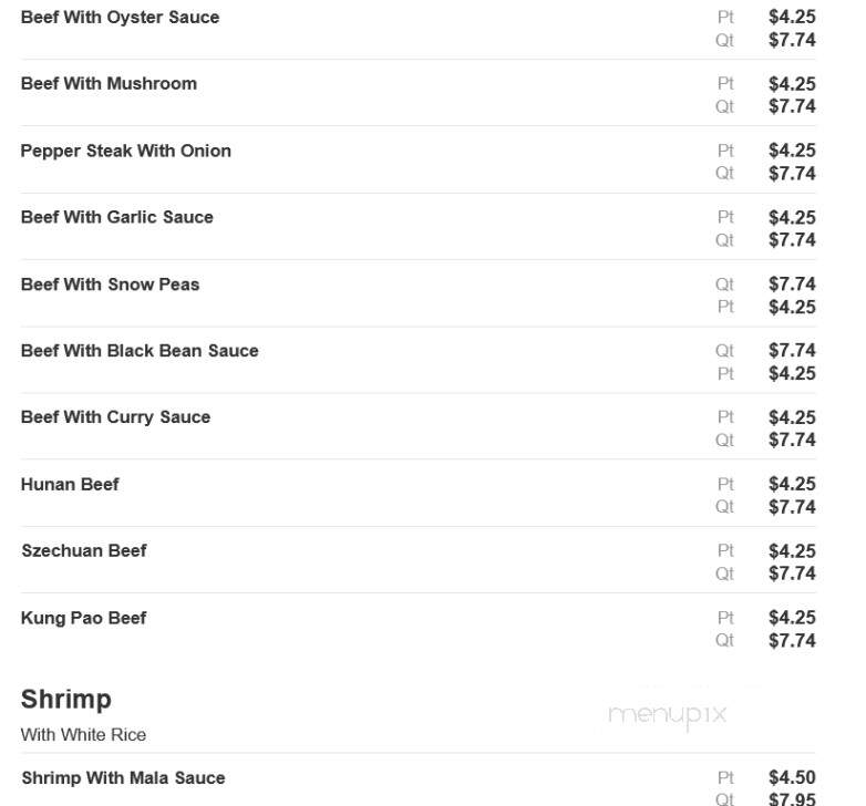 Peking Restaurant - Chillicothe, OH menu_pic