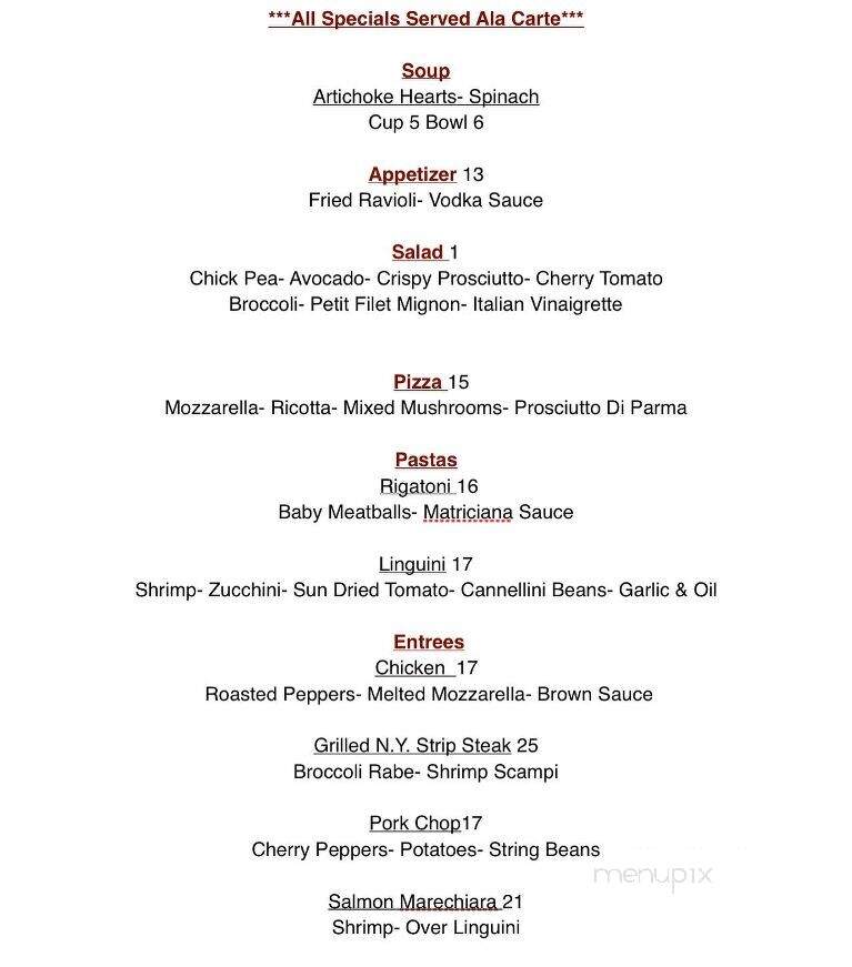 Capri Pizza - Tarrytown, NY menu_pic
