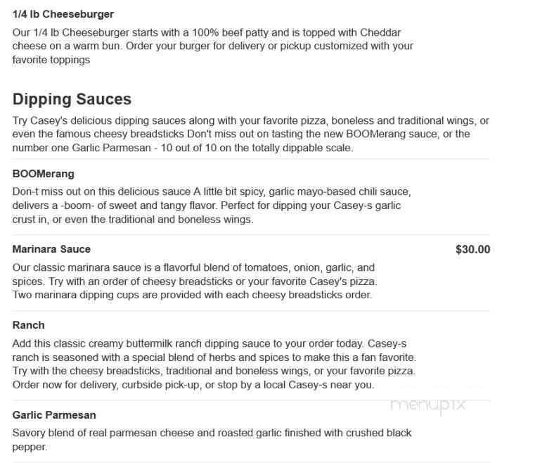 Caseys Carry Out Pizza - Larned, KS menu_pic