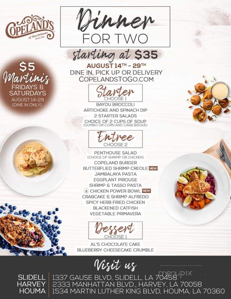 Copeland's - Houma, LA menu_pic