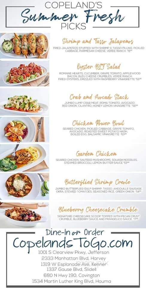 Copeland's - Houma, LA menu_pic