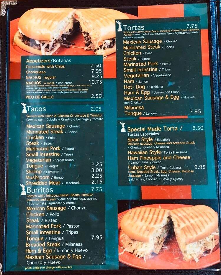 El Sazon - Batavia, IL menu_pic