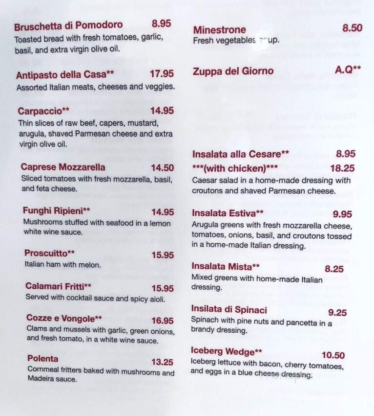 Acqua E Farina - Hayward, CA menu_pic