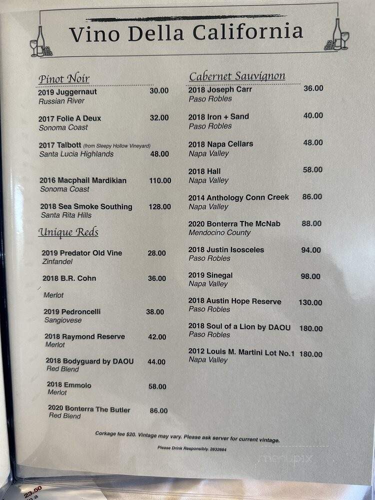 Acqua E Farina - Hayward, CA menu_pic