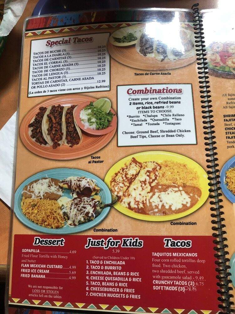 El Corral Restaurant - Creedmoor, NC menu_pic