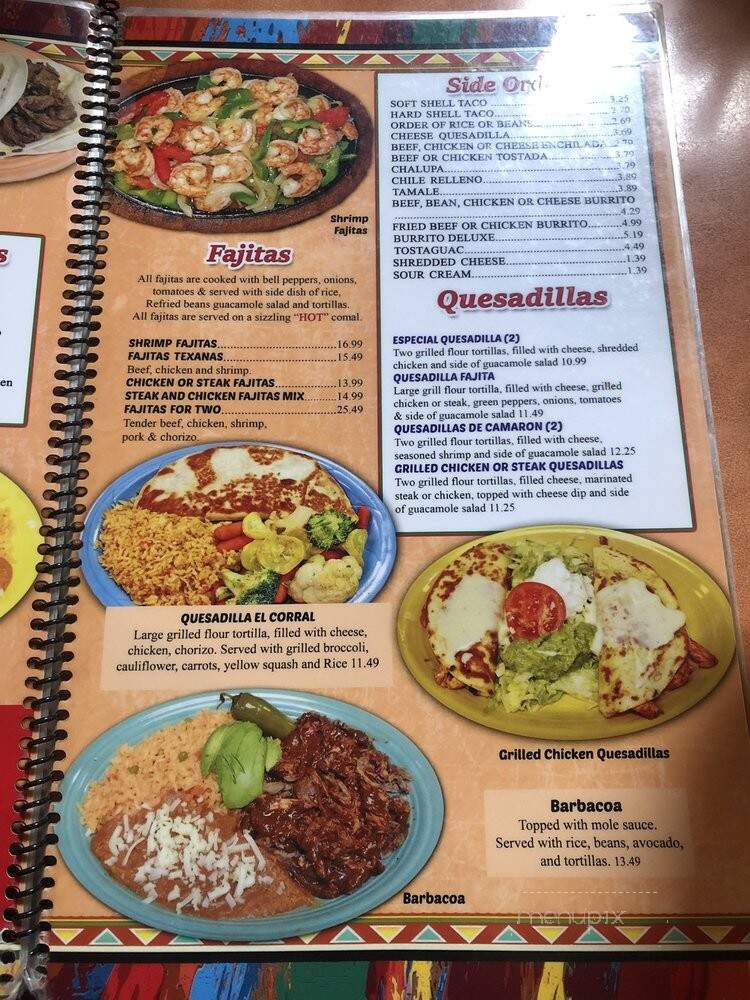 El Corral Restaurant - Creedmoor, NC menu_pic