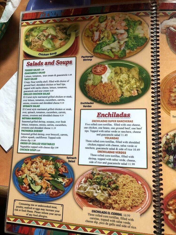 El Corral Restaurant - Creedmoor, NC menu_pic