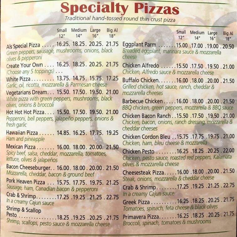 Al's Pizza & Subs - Enola, PA menu_pic