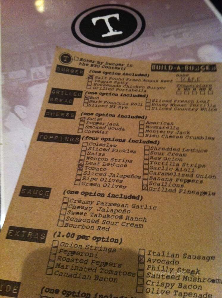 The Tavern Grill - Blaine, MN menu_pic