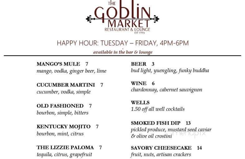 Goblin Market - Mount Dora, FL menu_pic