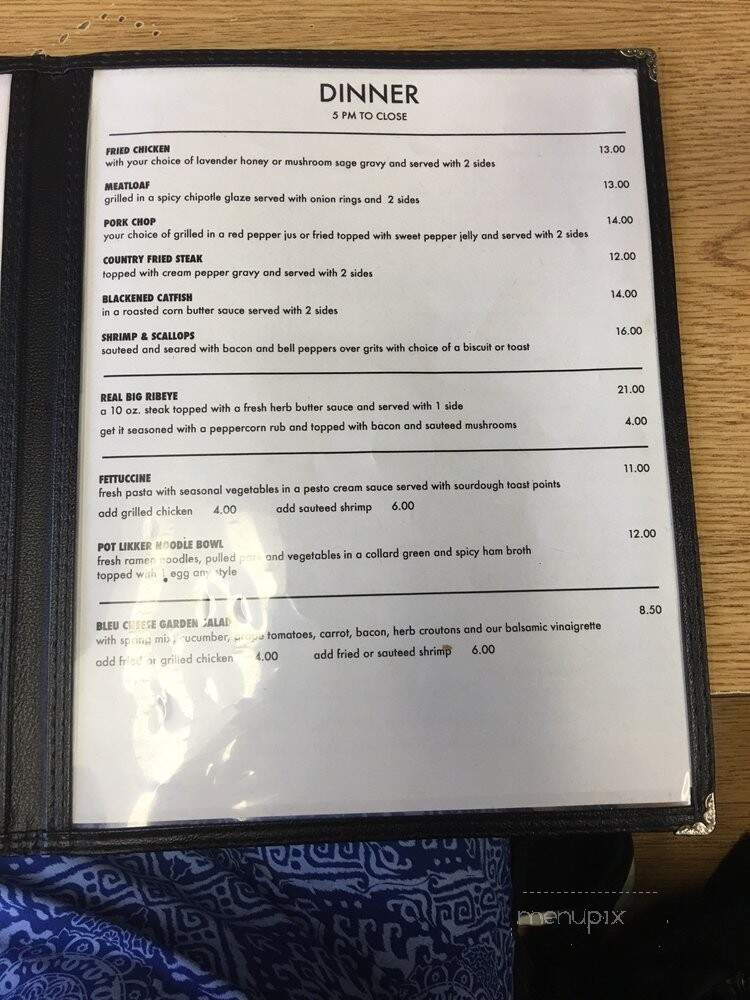 The Early Bird Diner - Charleston, SC menu_pic