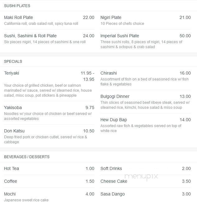 Young's Sushi - Willoughby, OH menu_pic