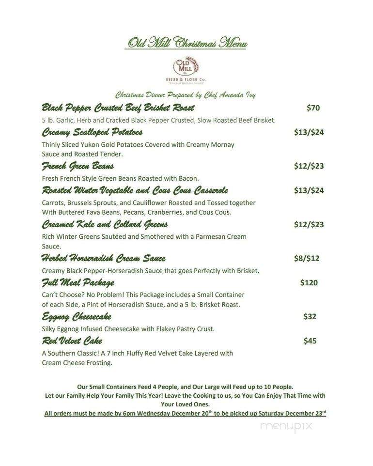 Old Mill Bread & Flour Co - Little Rock, AR menu_pic