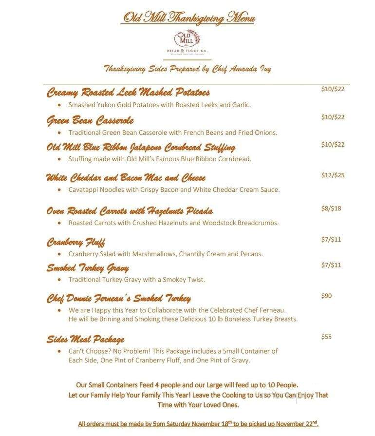Old Mill Bread & Flour Co - Little Rock, AR menu_pic