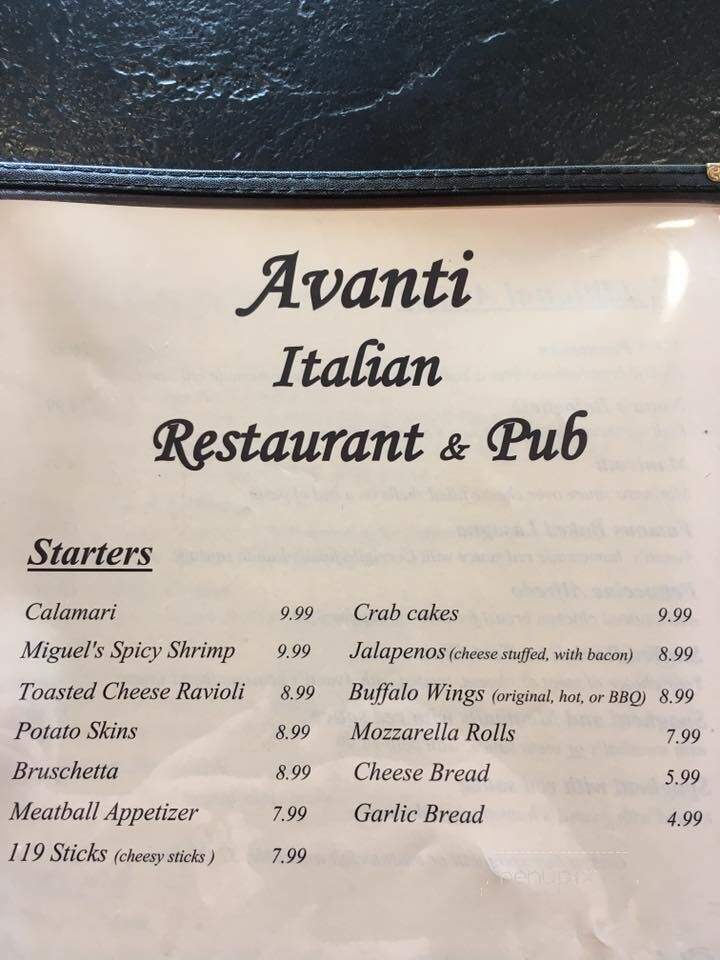 Avantis Italian Restaurant & Pub - Verona, WI menu_pic