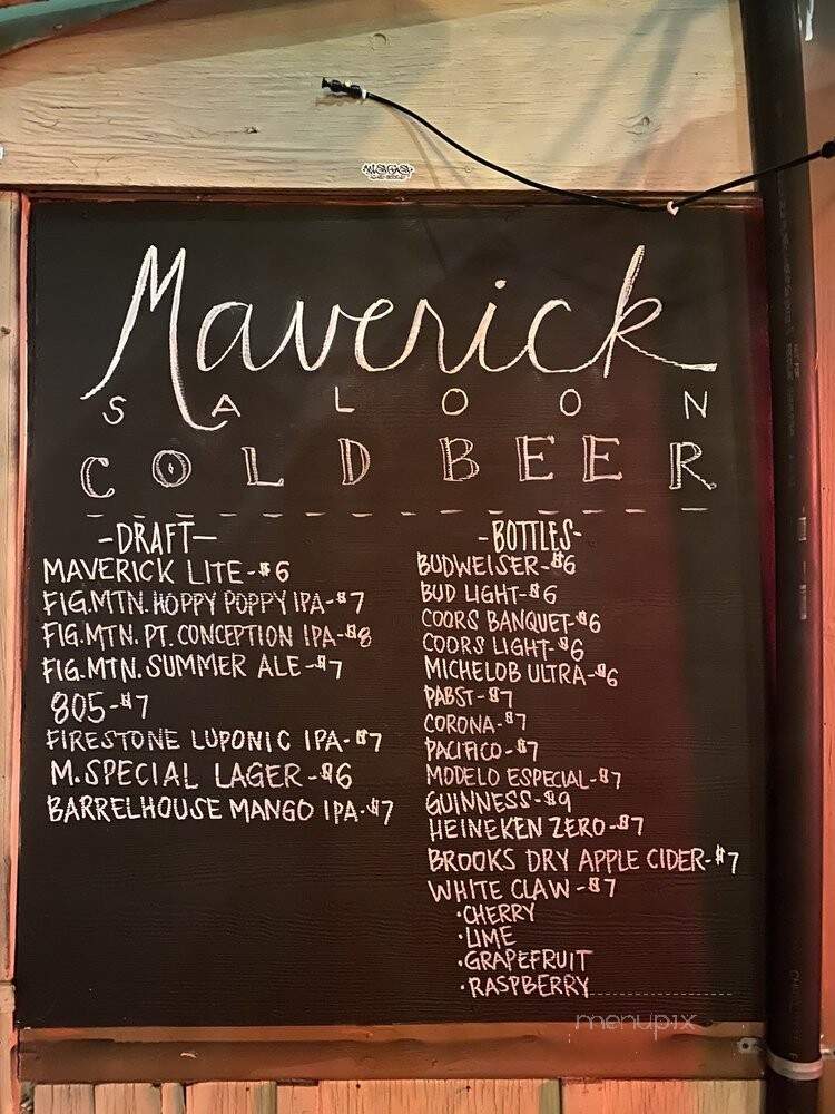 Maverick Saloon - Santa Ynez, CA menu_pic