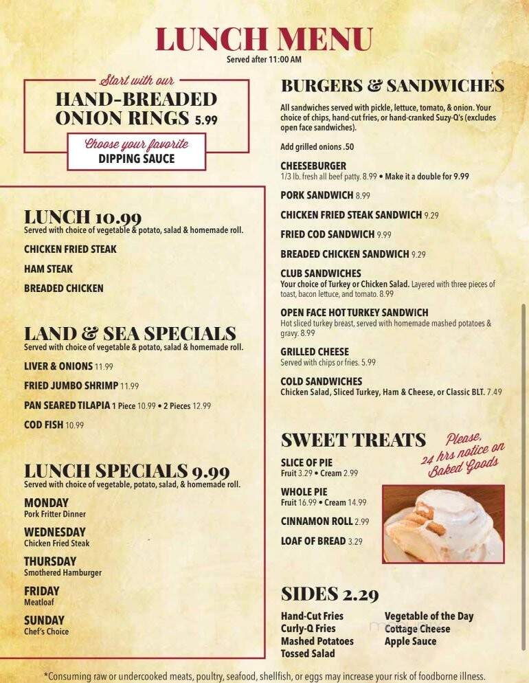 East Side Cafe - Girard, KS menu_pic