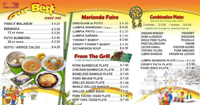 Manila Sunset - Los Angeles, CA menu_pic