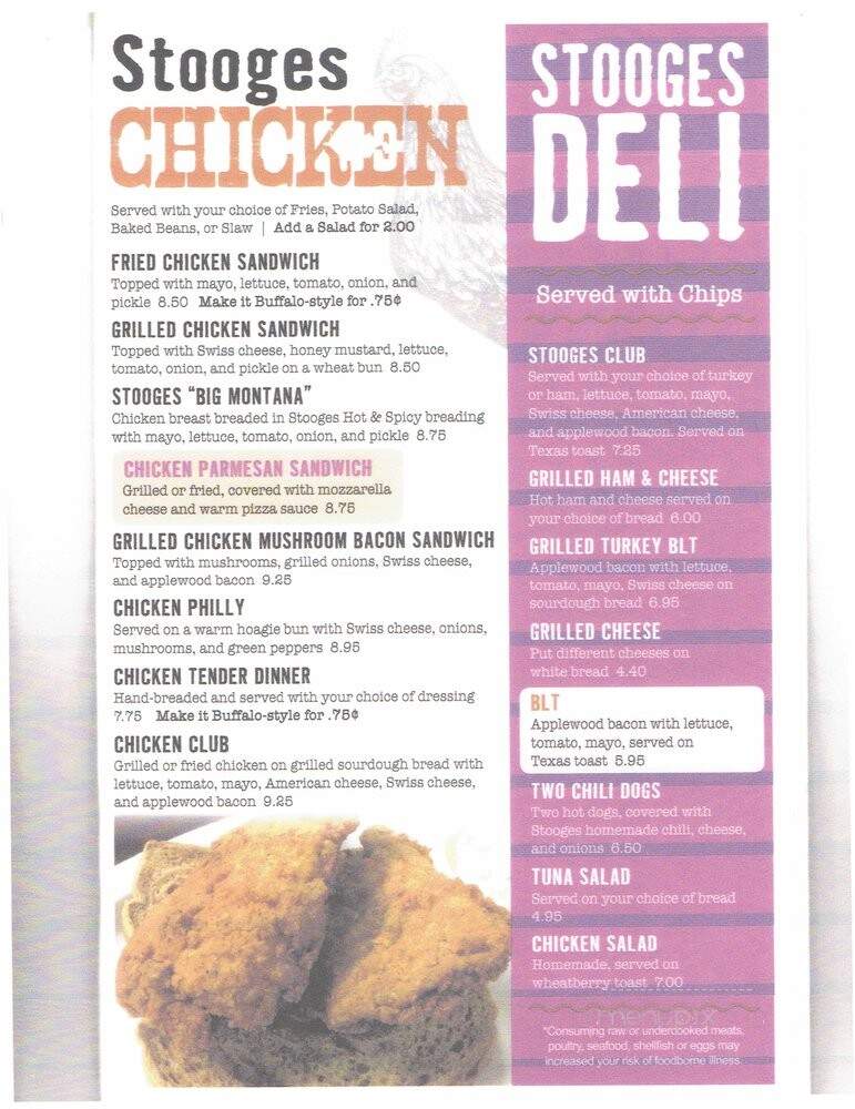 Stooges Bar & Grill - Louisville, KY menu_pic