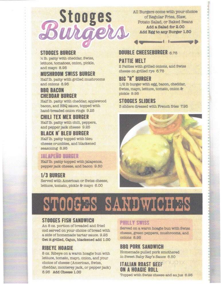 Stooges Bar & Grill - Louisville, KY menu_pic