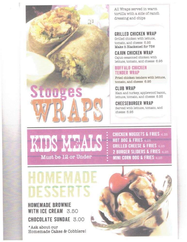 Stooges Bar & Grill - Louisville, KY menu_pic