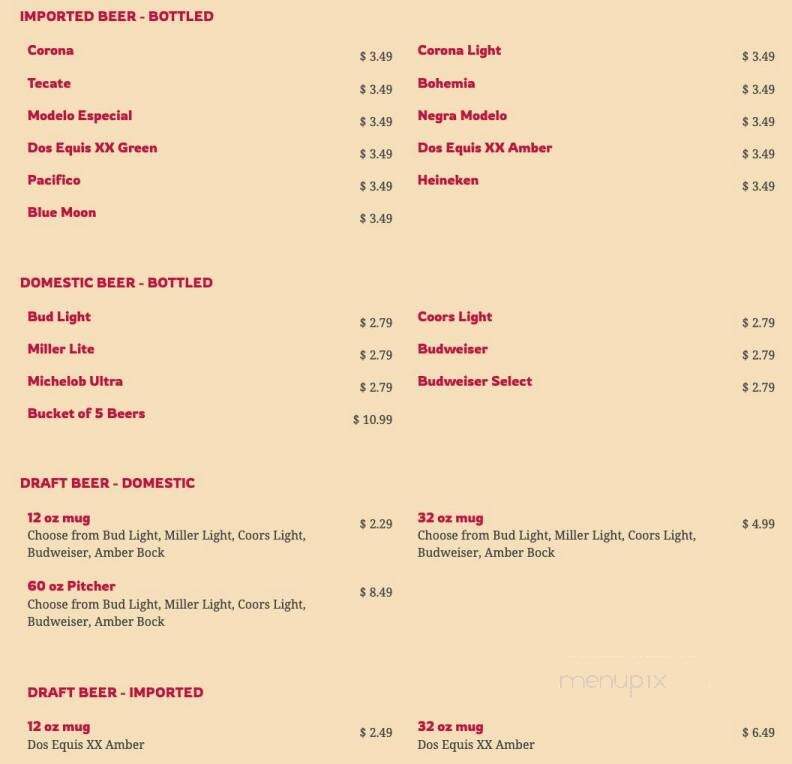 El Camino Real Mexican Restaurant - Winchester, KY menu_pic