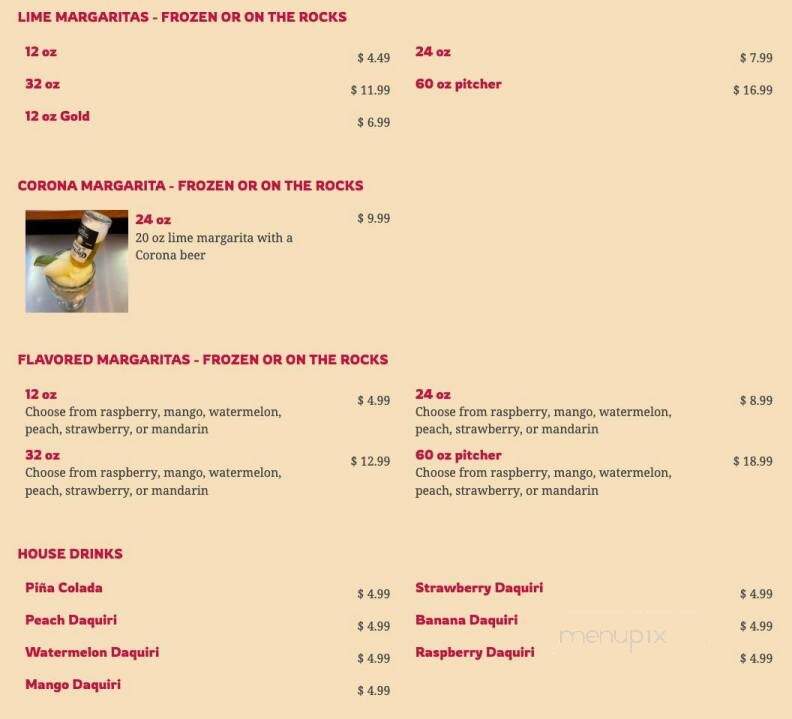El Camino Real Mexican Restaurant - Winchester, KY menu_pic