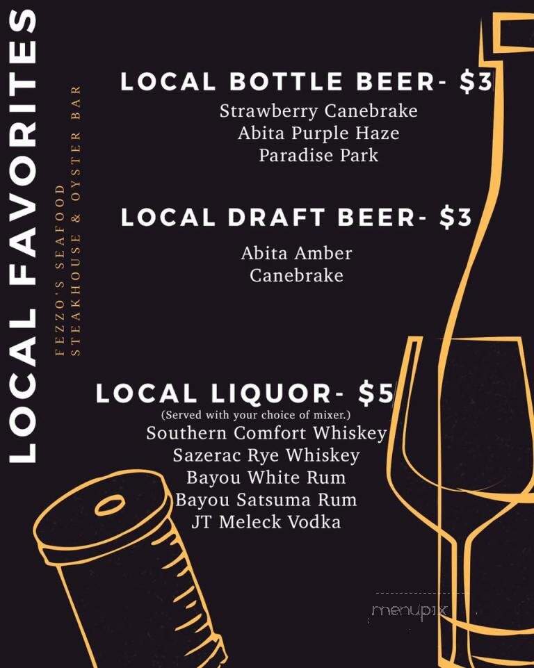 Fezzo's Seafood & Steakhouse - Scott, LA menu_pic