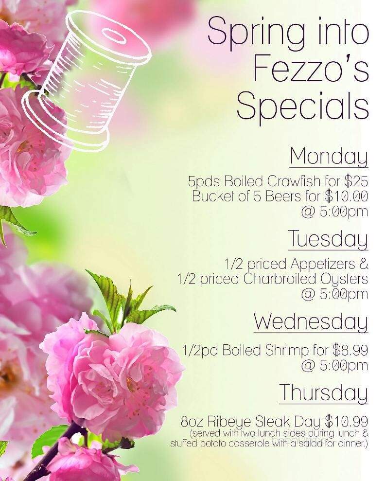 Fezzo's Seafood & Steakhouse - Scott, LA menu_pic