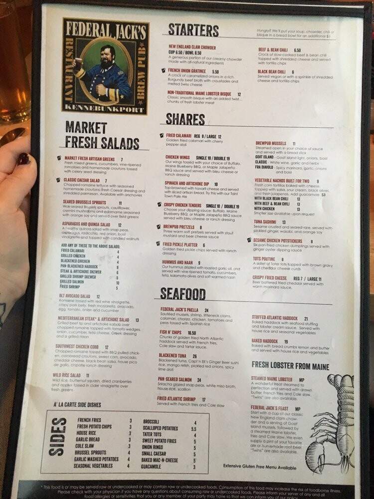 Federal Jack's - Kennebunk, ME menu_pic