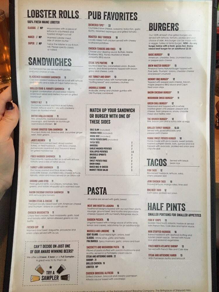 Federal Jack's - Kennebunk, ME menu_pic
