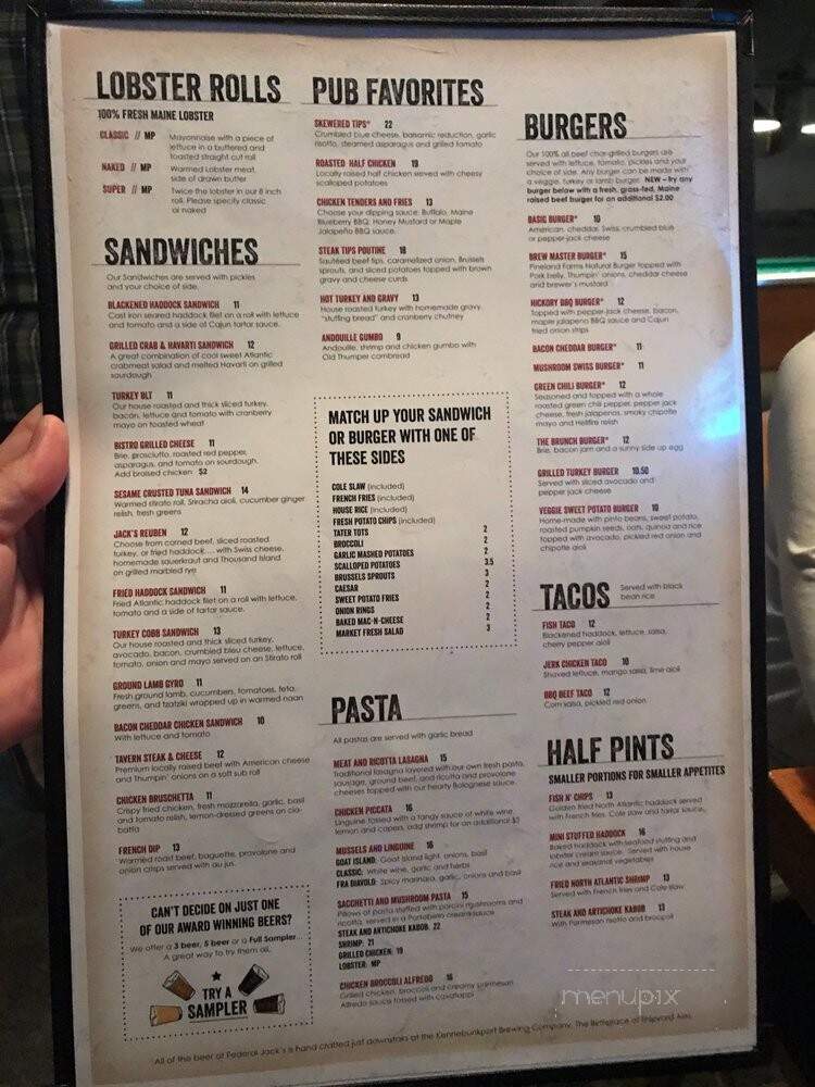 Federal Jack's - Kennebunk, ME menu_pic