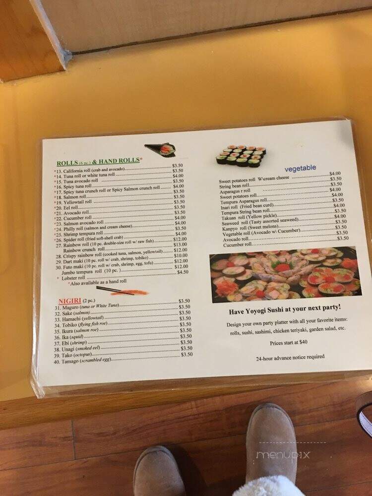 Yoyogi Sushi - Gaithersburg, MD menu_pic