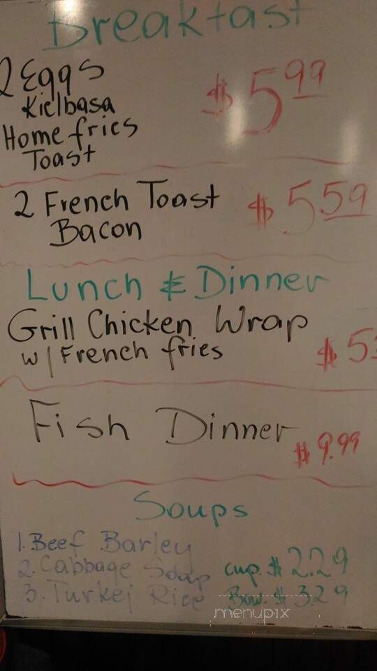 Hanna's Diner - Indian Orchard, MA menu_pic