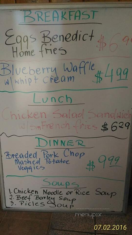 Hanna's Diner - Indian Orchard, MA menu_pic